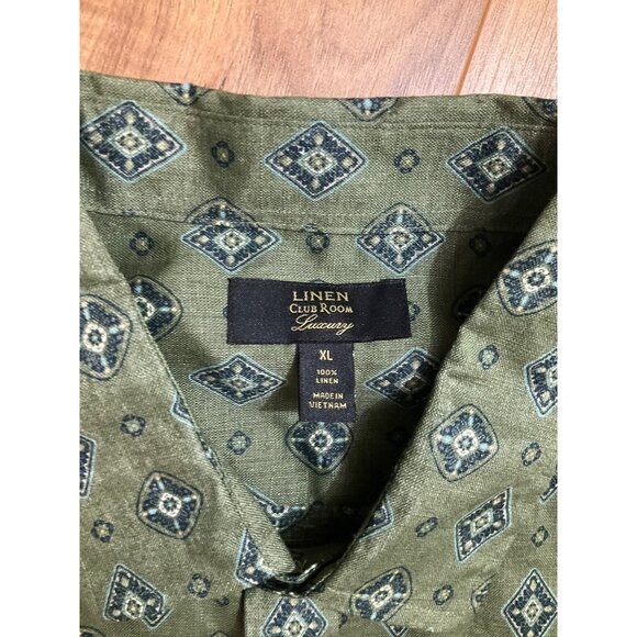 NWT  Men's Club Room Luxury Linen  Green Short Sleeve  Size: XL - Picture 5 of 12